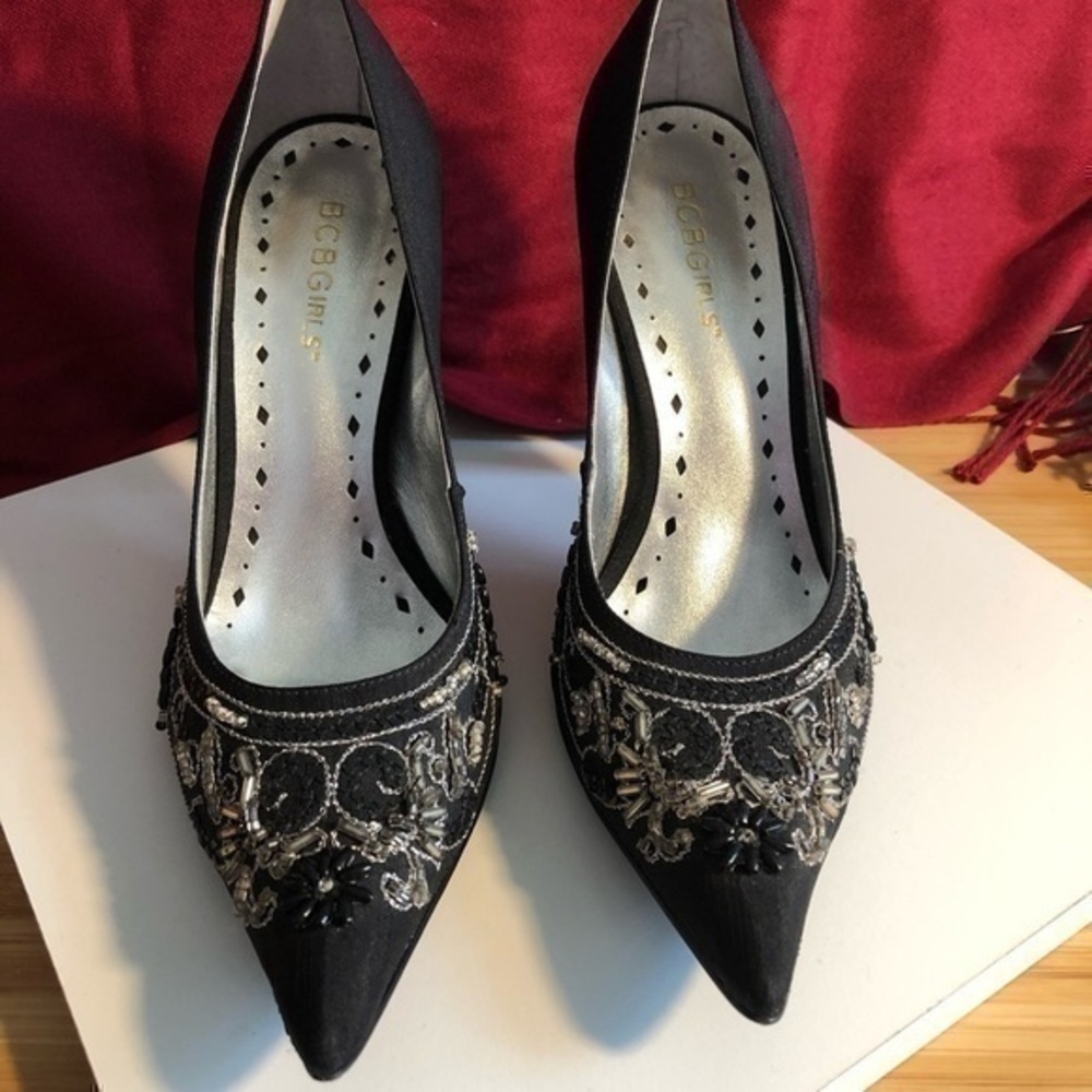 BCBGirls Beaded Black Pumps